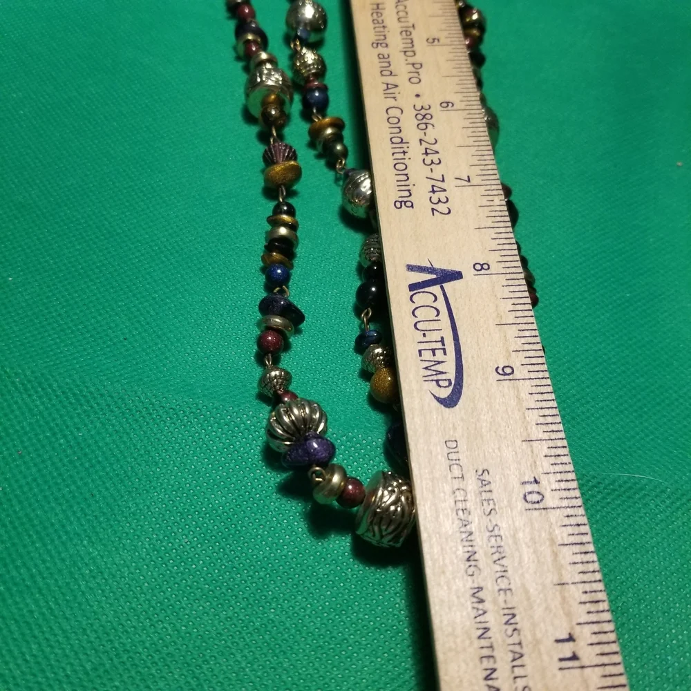 BEAD NECKLACES Lot Of 2, 1 Double Strain 20 Inch, 1 28 Inch, Neutral Colors